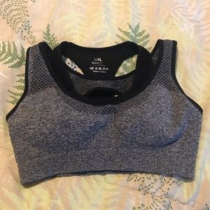 Black and Gray Sports Bra